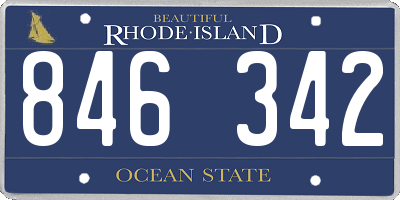 RI license plate 846342