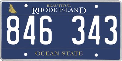 RI license plate 846343
