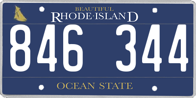 RI license plate 846344