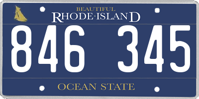 RI license plate 846345