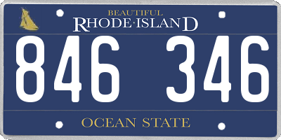 RI license plate 846346