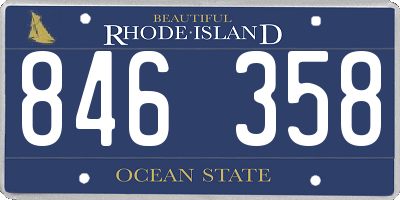 RI license plate 846358