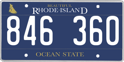 RI license plate 846360