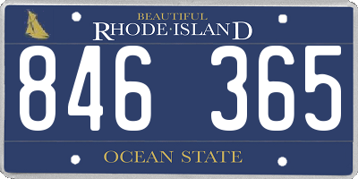 RI license plate 846365