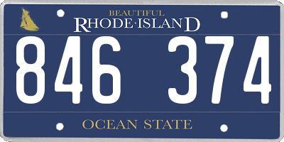 RI license plate 846374