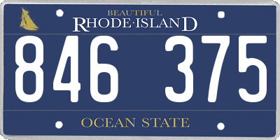 RI license plate 846375