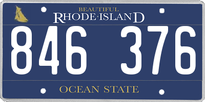 RI license plate 846376