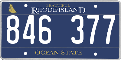 RI license plate 846377
