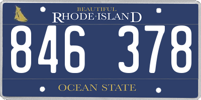 RI license plate 846378