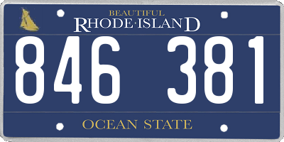 RI license plate 846381