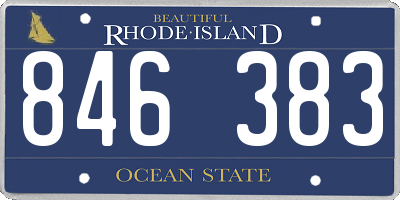 RI license plate 846383