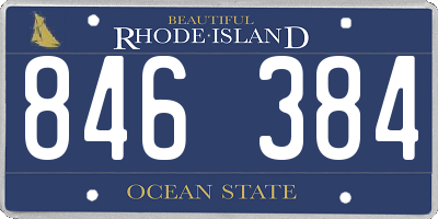 RI license plate 846384