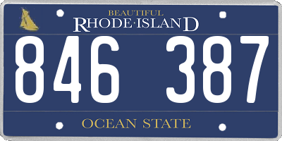 RI license plate 846387