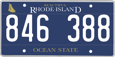 RI license plate 846388