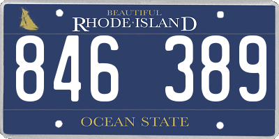 RI license plate 846389