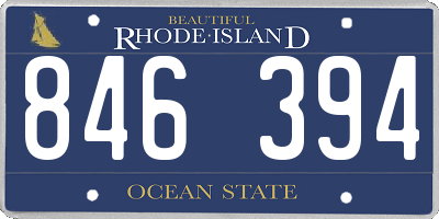 RI license plate 846394
