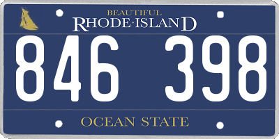 RI license plate 846398