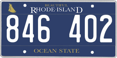 RI license plate 846402
