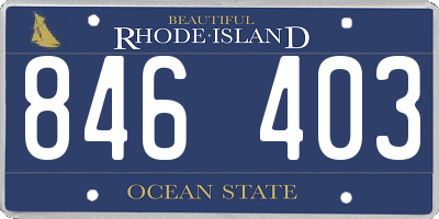 RI license plate 846403