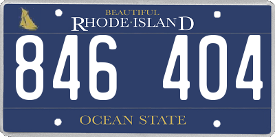RI license plate 846404