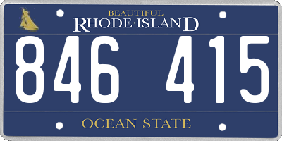 RI license plate 846415