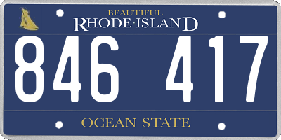 RI license plate 846417