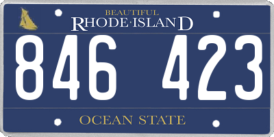 RI license plate 846423