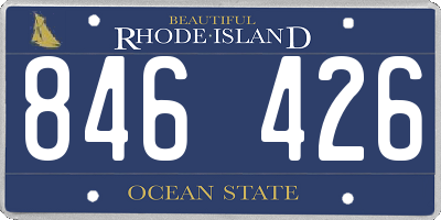 RI license plate 846426
