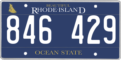 RI license plate 846429