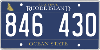 RI license plate 846430