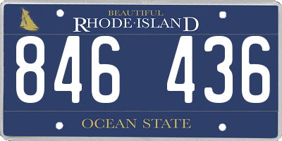 RI license plate 846436