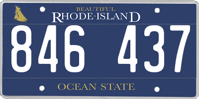 RI license plate 846437