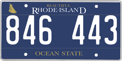 RI license plate 846443