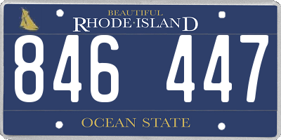 RI license plate 846447