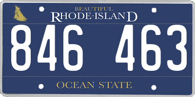 RI license plate 846463