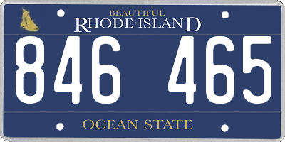 RI license plate 846465