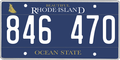 RI license plate 846470