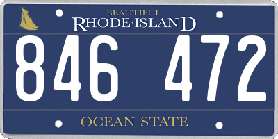 RI license plate 846472