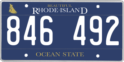 RI license plate 846492