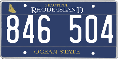 RI license plate 846504