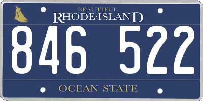 RI license plate 846522