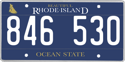 RI license plate 846530