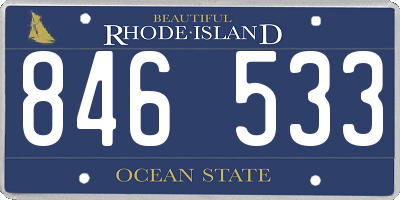 RI license plate 846533