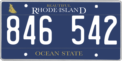 RI license plate 846542