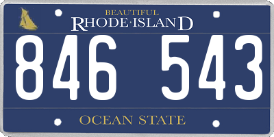 RI license plate 846543