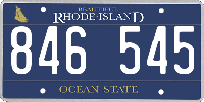 RI license plate 846545
