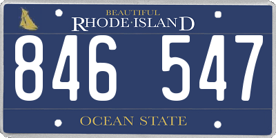 RI license plate 846547