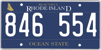 RI license plate 846554