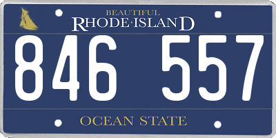 RI license plate 846557