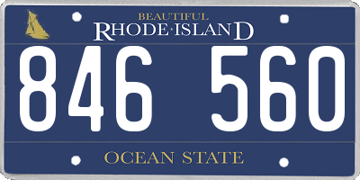 RI license plate 846560